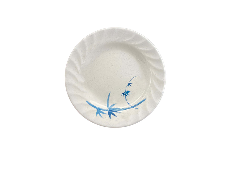Thunder Group 1210BB 10-1/2 Inch Round Plate Melamine Blue Bamboo Break Resistant