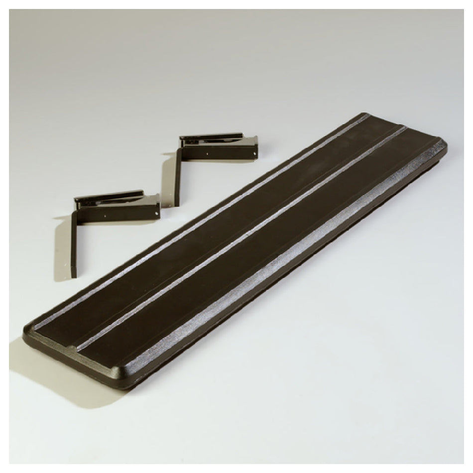 Carlisle 662003 44 Inch Solid Tray Slide with Drop Down Design Black Polyethylene