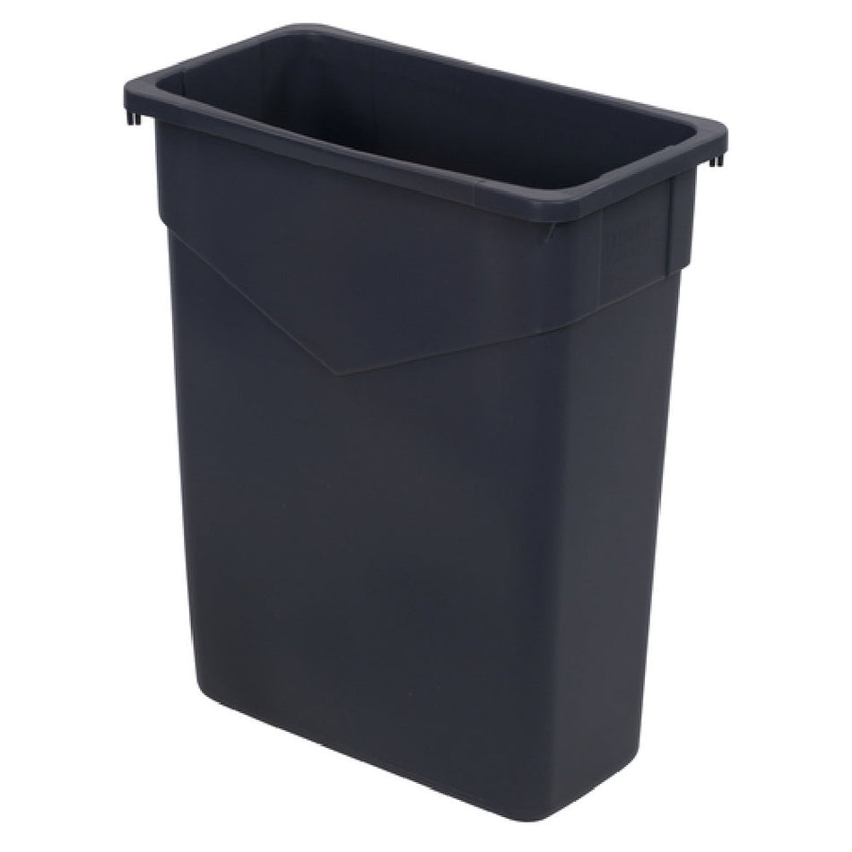 Carlisle 34201523 11 Inch Rectangular Trash Receptacle Gray Heavy-duty Polyethylene with Integrated Corner Tabs and Bottom Helper Handles