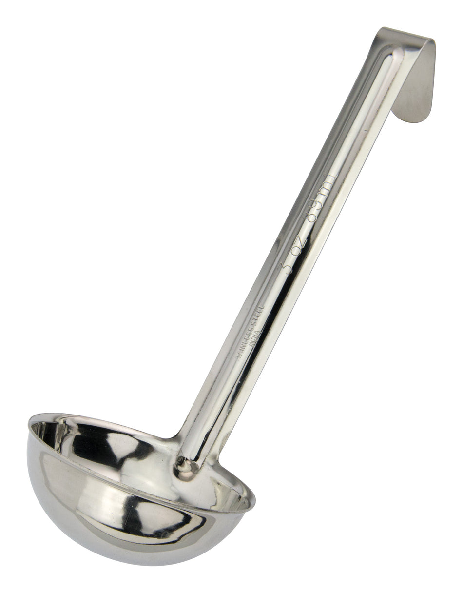Winco LDI-30SH One-Piece Stainless Steel Ladle with 6" Handle - 3 oz