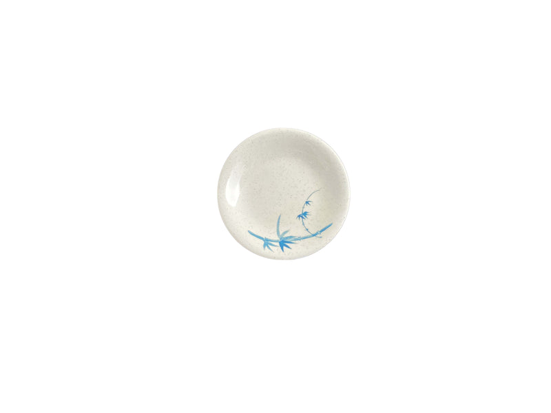 Thunder Group 1304BB 4-3/4 Inch Round Dinner Plate Break-Resistant Melamine Blue Bamboo
