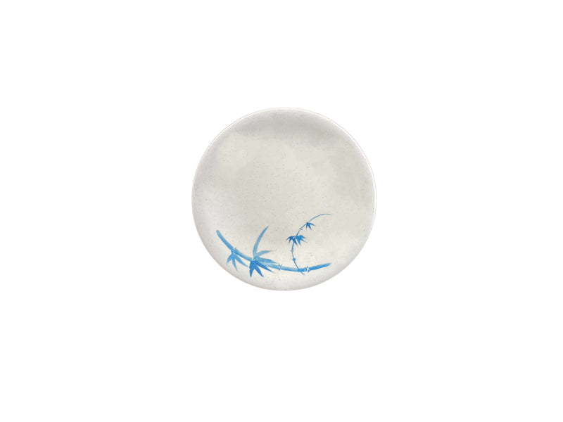 Thunder Group 1306BB 6-3/8 Inch Dinner Plate Break-resistant BPA Free Melamine Blue Bamboo