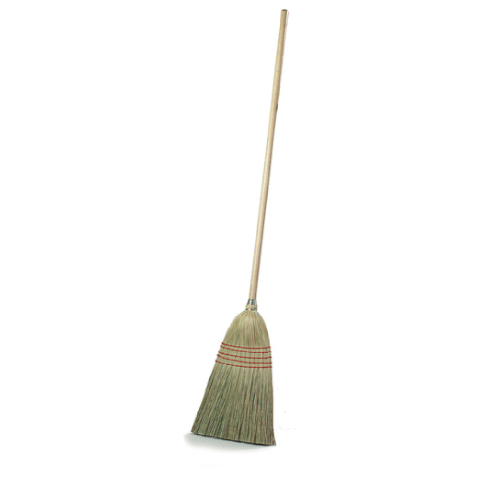 Carlisle 4135200 12 Inch Parlor Corn Broom with Blended Bristles and Lacquered Wood Handle