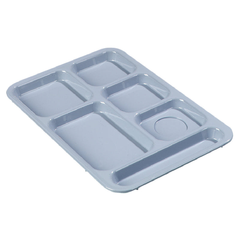 Carlisle 614R59 14-3/8 Inch Tray Rectangular 6 Compartment Blue ABS Plastic