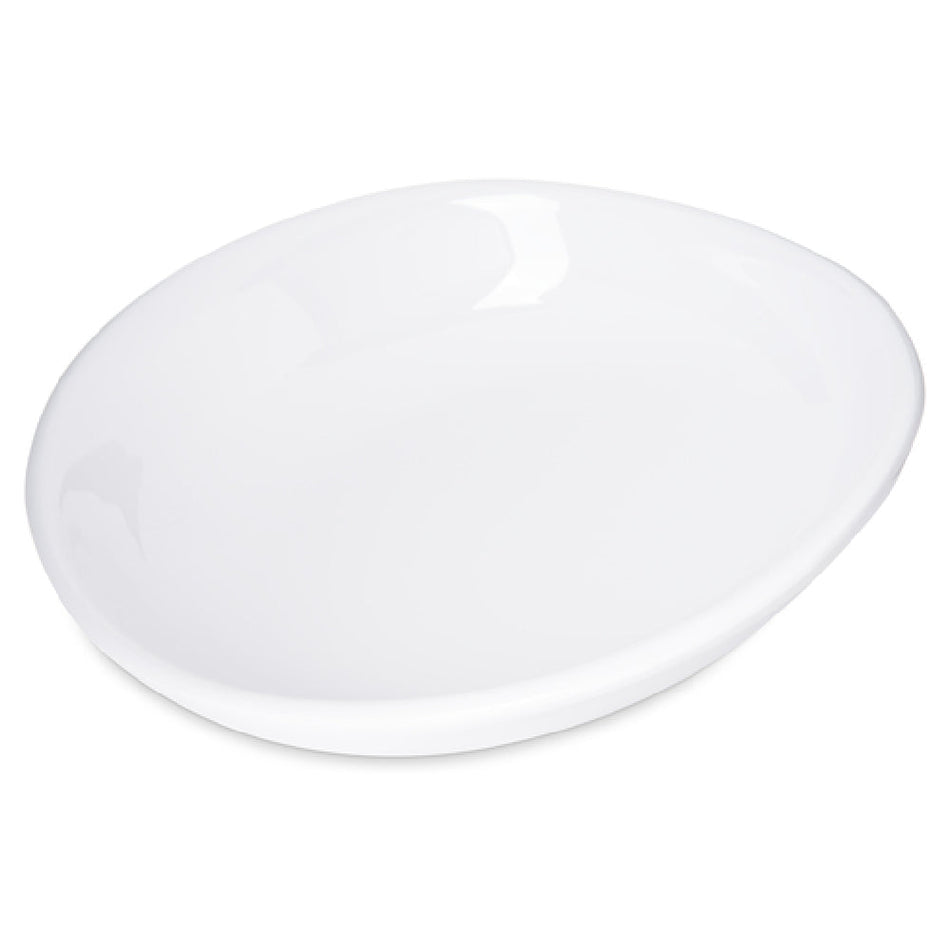 Carlisle 5300402 9-1/2 Inch Oblong Pasta Plate White Melamine NSF Certified