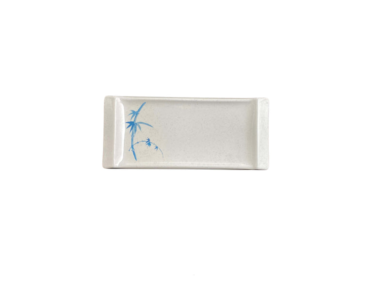 Thunder Group 1501BB 8.5 Inch Rectangular Serving Plate with Blue Bamboo Melamine