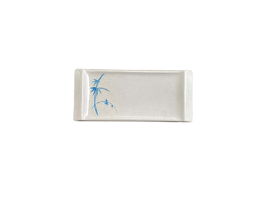 Thunder Group 1501BB 8.5 Inch Rectangular Serving Plate with Blue Bamboo Melamine