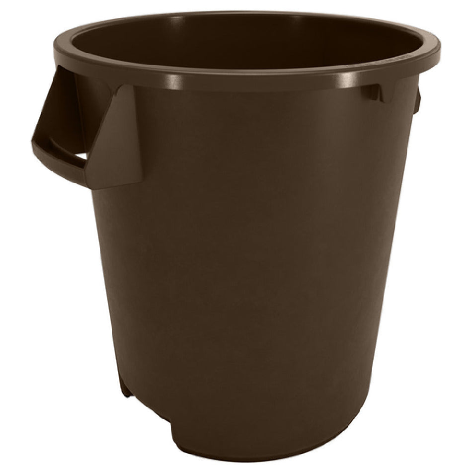 Carlisle 84101001 10 Gallon Round Trash Container Stackable Brown Polyethylene