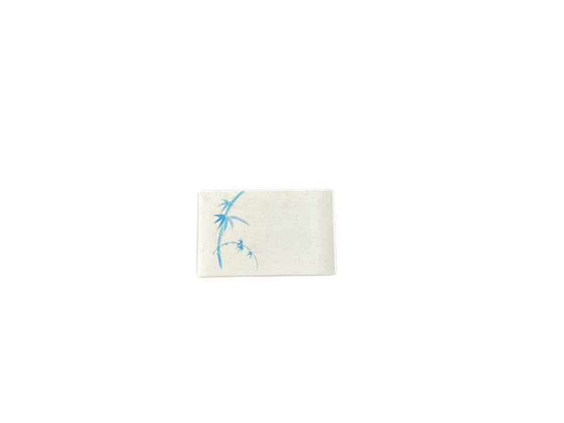 Thunder Group 1535BB 5-1/4 Inch Break-resistant Rectangular Plate Melamine Blue Bamboo
