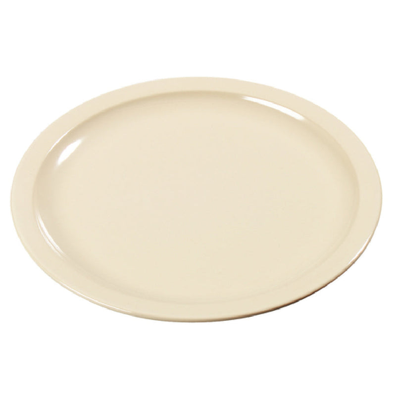 Carlisle KL20525 5-1/2 Inch Diameter Narrow Rim Plate Tan Gloss Melamine