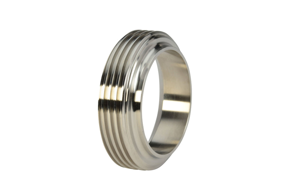 1" Bevel Seat Short Threaded Ferrule (15TRF)  - T304 Stainless Steel - Wayland Industries - W415TRF-1