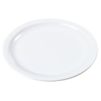 Carlisle KL20102 7-1/4 Inch Round Narrow Rim Plate White Melamine Dishwasher Safe
