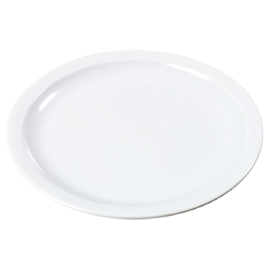 Carlisle KL20102 7-1/4 Inch Round Narrow Rim Plate White Melamine Dishwasher Safe