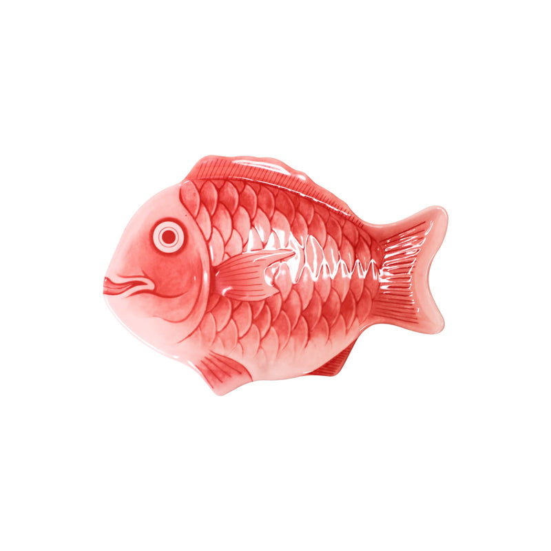 Thunder Group 1600CFR 16 Inch Festive Fish Platter Break Resistant Melamine Red