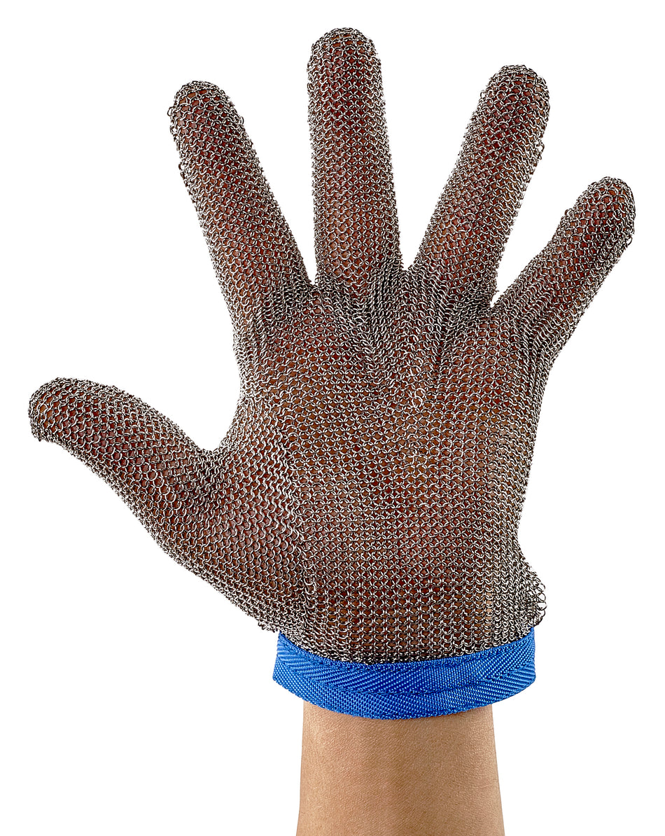 Winco PMG-1L Large Cut Resistant Glove Reversible Stainless Steel Blue