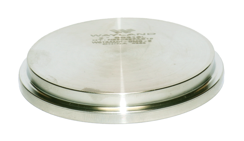 2" SMS Blank Caps (16AMP-SMS)  - T316L Stainless Steel - Wayland Industries - W616AMP-SMS-2