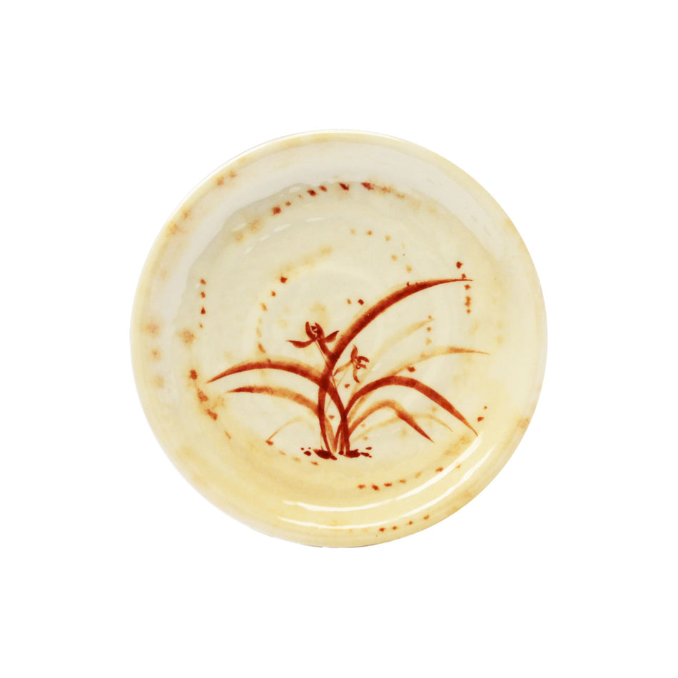 12 Pack 4" Diameter x 1/2" Height, Round Plate, Gold Orchid Dinnerware, Melamine, BPA Free, Dishwasher Safe, Break-Resistant, Shatter-Resistant, No Microwave, No Oven, NSF