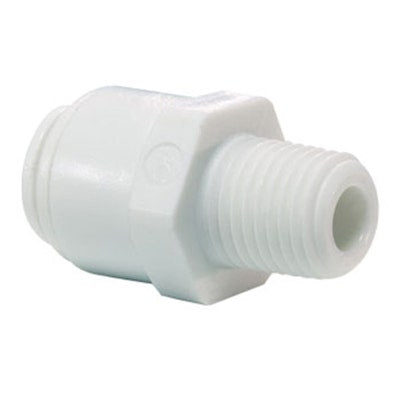 John Guest White Acetal Male Connector 1/4" Tube OD x 1/4" NPT