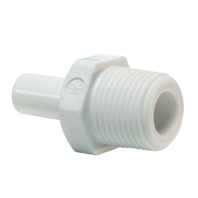 John Guest White Acetal Stem Adapter 3/8" Stem OD x 1/4" NPT