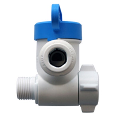 John Guest Polypropylene Angle Stop Adapter Valve 3/8" x 3/8" x 1/4"