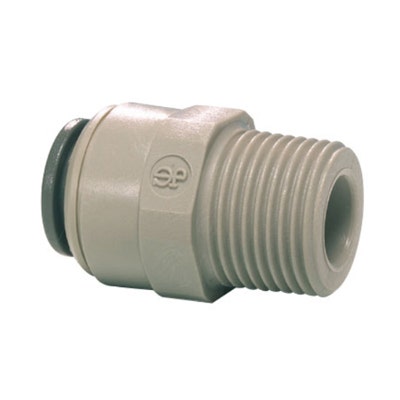 John Guest Gray Acetal Male Connector 1/2" Tube OD x 1/2" NPTF