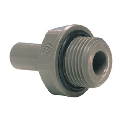 John Guest Gray Acetal Stem Adapter 3/8" Stem OD x 3/8" BSPP