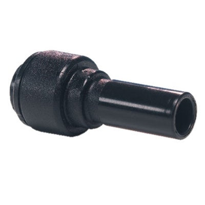 John Guest Black Acetal Reducer 12mm Stem OD x 8mm Tube OD