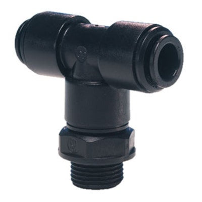 John Guest Black Acetal Swivel Branch Tee 6mm Tube OD x 1/8" BSPP