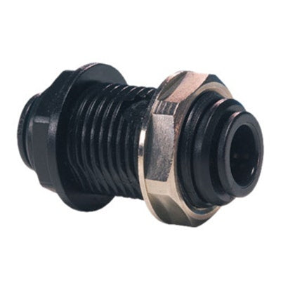 John Guest Black Acetal Bulkhead Union 8mm Tube OD