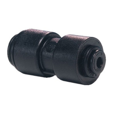 John Guest Black Acetal Reducing Union 10mm Tube OD x 8mm Tube OD