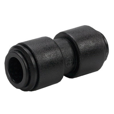 John Guest Black Acetal Reducing Union 12mm Tube OD x 8mm Tube OD