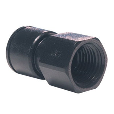 John Guest Black Acetal Female Connector 6mm Tube OD x 1/4" BSPP
