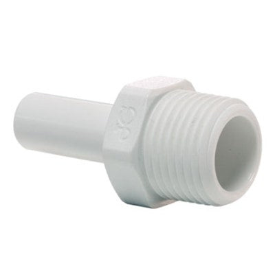 John Guest Polypropylene Stem Adapter 1/2" Stem OD x 3/8" NPTF