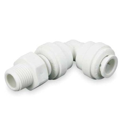 John Guest Polypropylene Swivel Elbow 1/4" Tube OD x 1/4" NPTF