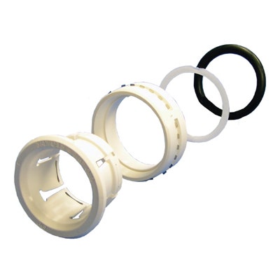 John Guest Plastic Half Cartridge 1/4" Tube OD White Polypropylene Body
