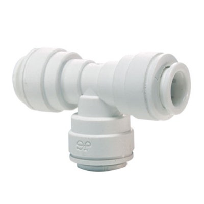 John Guest Reducing Tee - 3/8" x 3/8" x 1/4" White Polypropylene