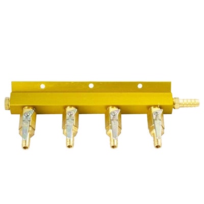 4-Way Manifold No Safety 3/8" Inlet 4 Shutoffs