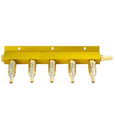 5-Way Manifold No Safety 3/8" Inlet 5 Shutoffs