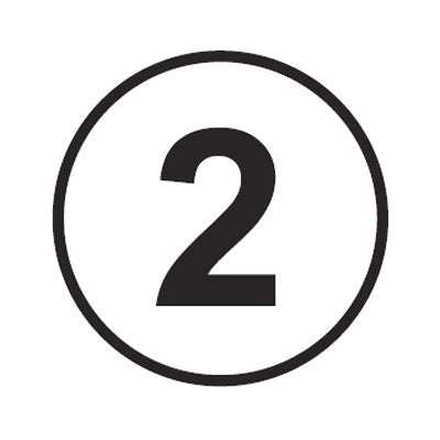 Bargun Button Cap Round, 2, White Cap Black Letter