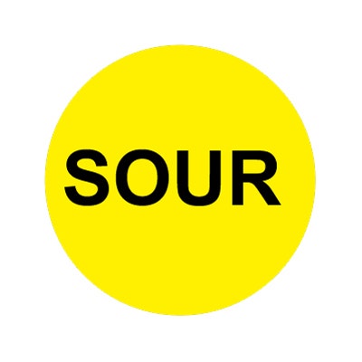 Bargun Button Cap Round, Sour, Yellow Cap Black Letter