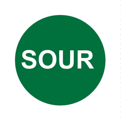 Bargun Button Cap Round, Sour, Green Cap White Letter