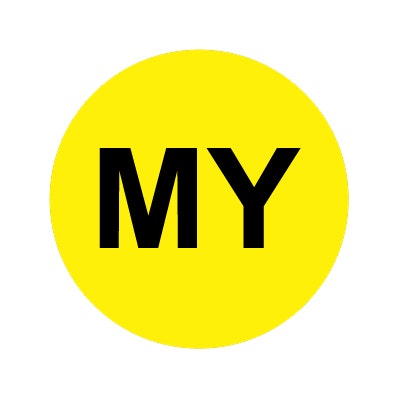Bargun Button Cap Round, My, Yellow Cap Black Letter