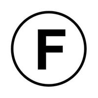 Bargun Button Cap, Round, F, White Cap, Black Letter - PH10-74-007