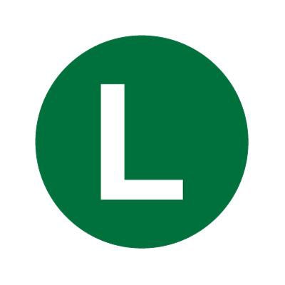 Wunder-Bar 'L' Button Cap - Round Green with White Lettering