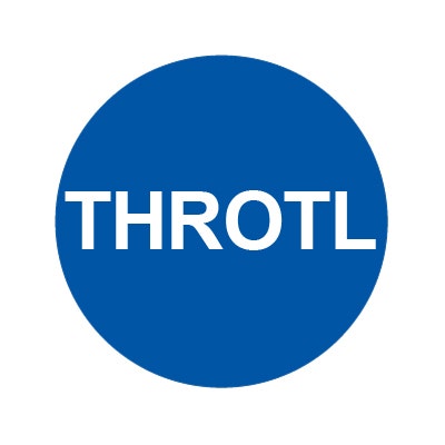 Bargun Button Cap, Round, Throtl, Blue Cap, White Letter - PH10-74-025