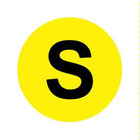 Wunder-Bar 'S' Button Cap - Round Yellow Cap with Black Letter