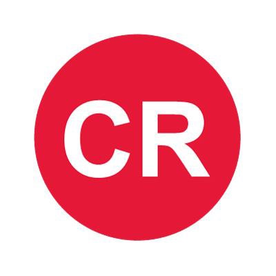 Wunder-Bar 'CR' Button Cap - Round Red with White Lettering