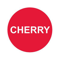 Bargun Button Cap, Round, Cherry, Red Cap, White Letter - PH10-74-065