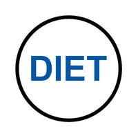 Bargun Button Cap, Round, Diet, White Cap, Blue Letter - PH10-74-071