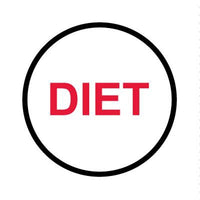 Bargun Button Cap, Round, Diet, White Cap, Red Letter - PH10-74-072